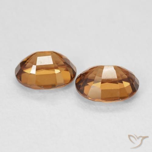 Gemas de Circón Medium Dark-Orange natural de 2.03 ct, Ovalada, VVS