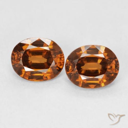 2.14ctw Natural Medium Dark-Orange Circón, Ovalada, VVS