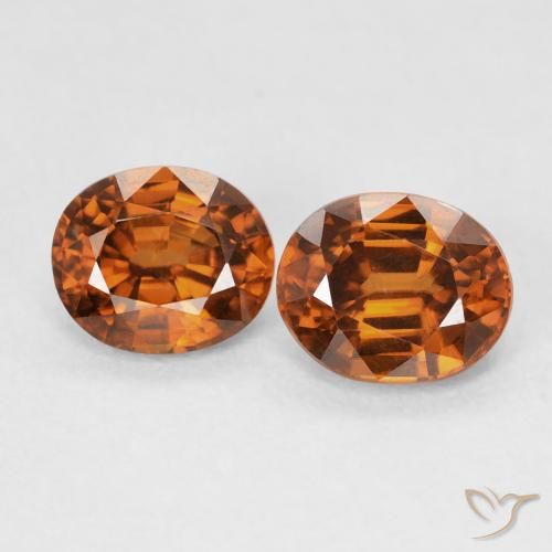 1.96ctw Natural Naranja oscuro Circón, Ovalada, VVS