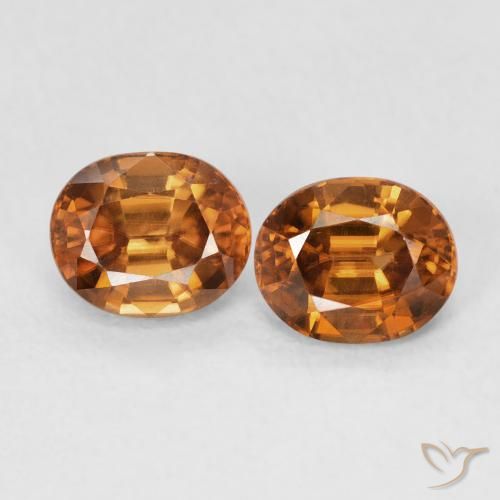 1.93ctw Natural Naranja oscuro Circón, Ovalada, VVS