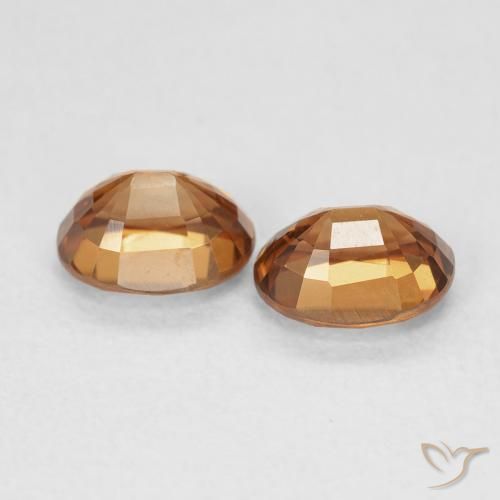 Gemas de Circón Naranja oscuro natural de 1.93 ct, Ovalada, VVS