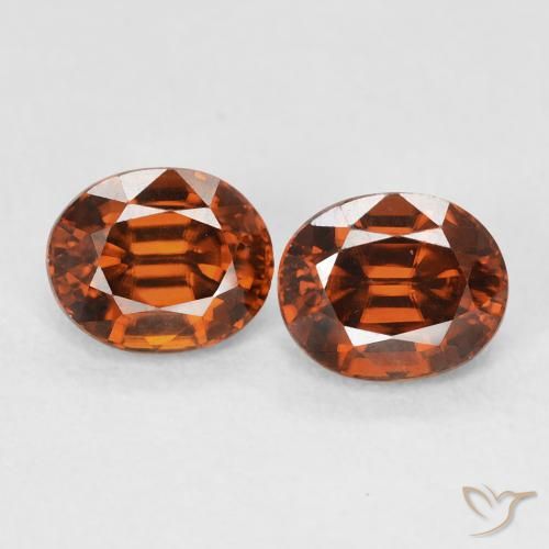 2.16ctw Natural Naranja oscuro Circón, Ovalada, VVS