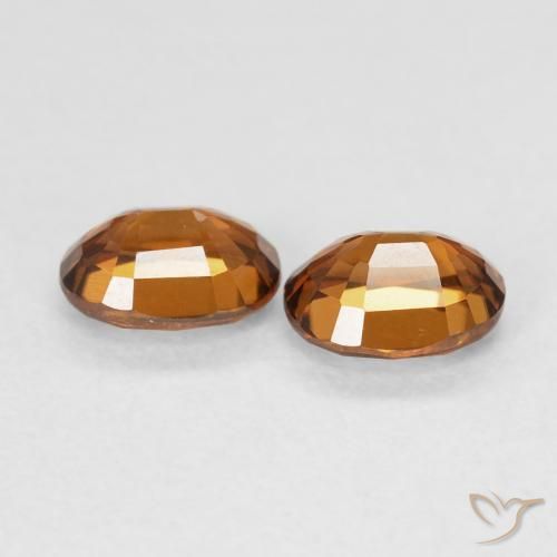 Gemas de Circón Medium Dark-Orange natural de 1.19 ct, Ovalada, VVS-VS