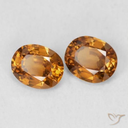 Gemas de Circón Naranja óxido natural de 1.10 ct, Ovalada, VVS-VS