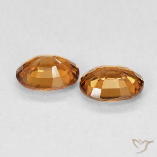 Gemas de Circón Naranja óxido natural de 1.10 ct, Ovalada, VVS-VS