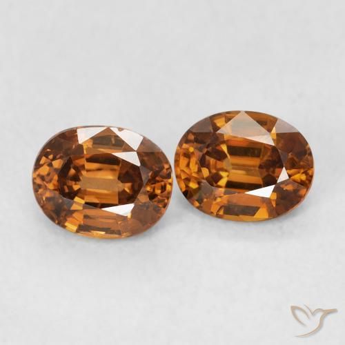 Gemas de Circón Naranja óxido natural de 1.20 ct, Ovalada, VVS-VS
