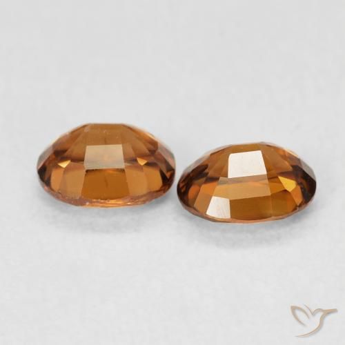 Gemas de Circón Naranja óxido natural de 1.20 ct, Ovalada, VVS-VS
