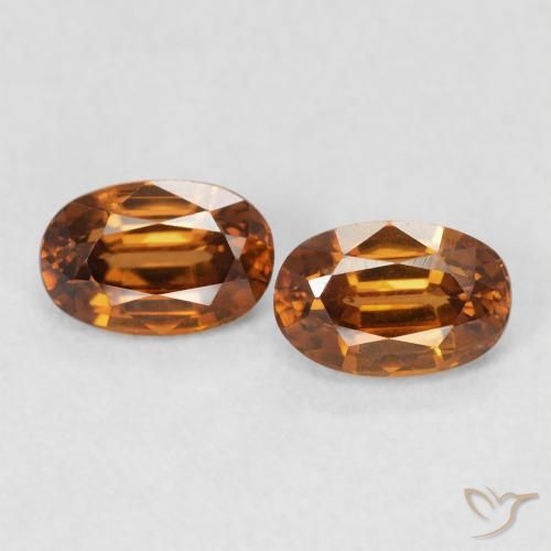 1.62ctw Natural Naranja óxido Circón, Ovalada, VS