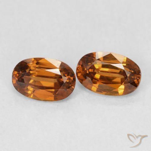 Gemas de Circón Naranja óxido natural de 1.62 ct, Ovalada, VS