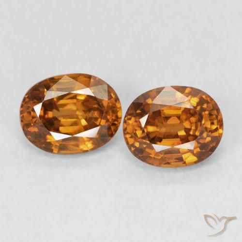 1.30ctw Natural Naranja óxido Circón, Ovalada, VS