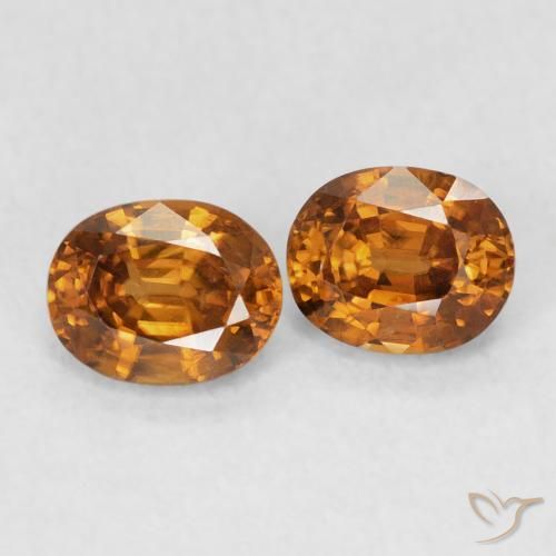 Gemas de Circón Naranja óxido natural de 1.30 ct, Ovalada, VS