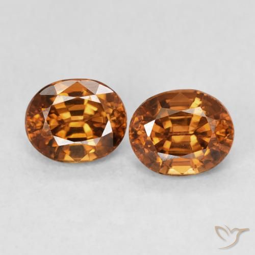 2.22ctw Natural Medium Dark-Orange Circón, Ovalada, VS