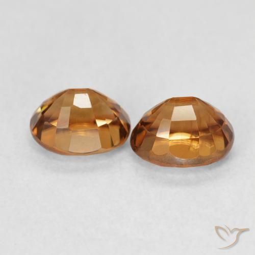 Gemas de Circón Medium Dark-Orange natural de 2.22 ct, Ovalada, VS