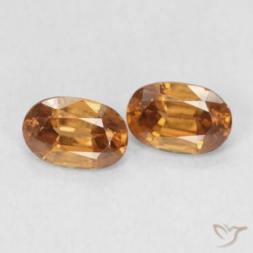Gemas de Circón Medium Dark-Orange natural de 1.50 ct, Ovalada, VVS-VS