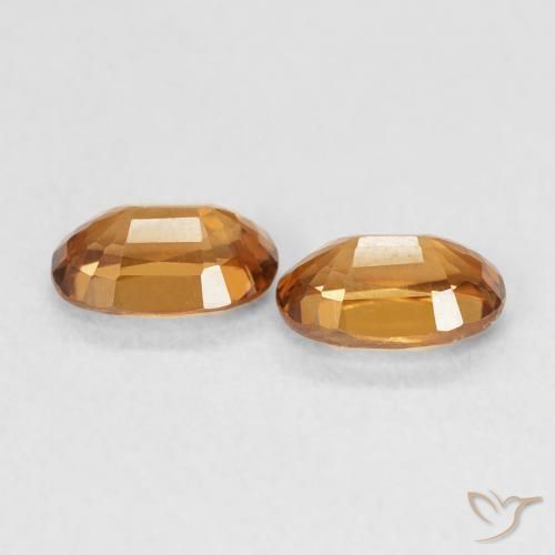 Gemas de Circón Medium Dark-Orange natural de 1.50 ct, Ovalada, VVS-VS