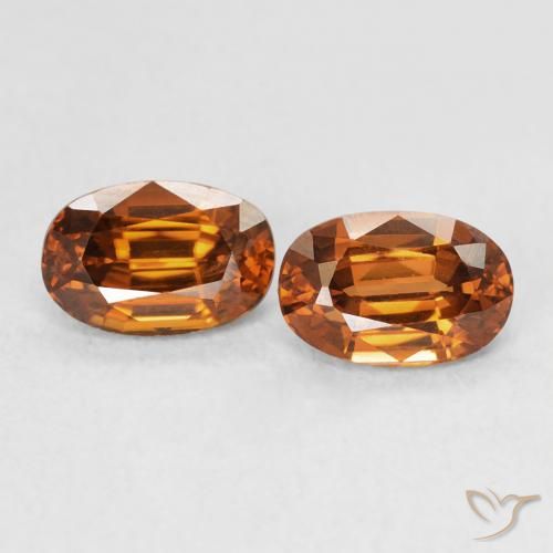 1.64ctw Natural Medium Dark-Orange Circón, Ovalada, VVS-VS