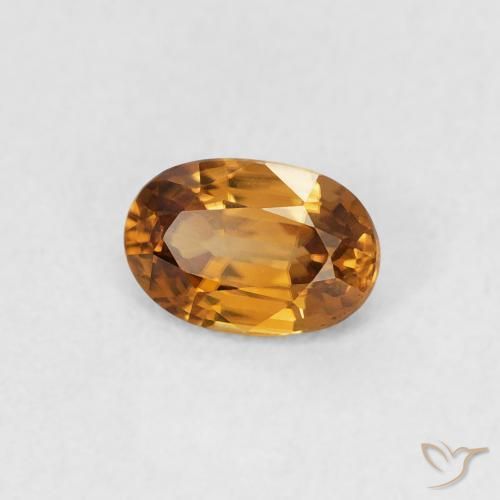 Circón Marrón naranja natural de 0.66 ct, Ovalada, VVS