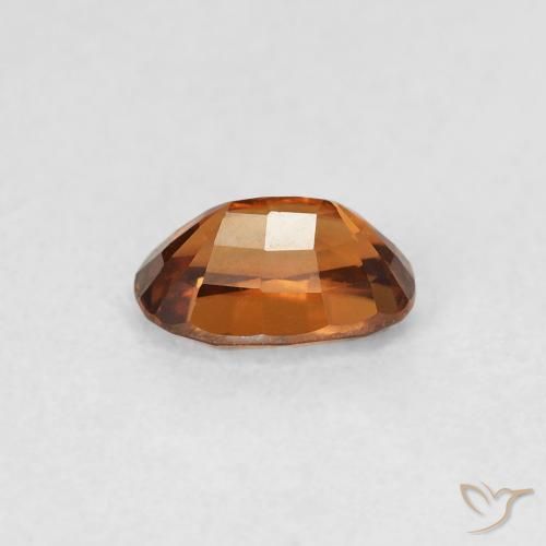 Circón Medium Dark-Orange natural de 0.82 ct, Ovalada, VVS