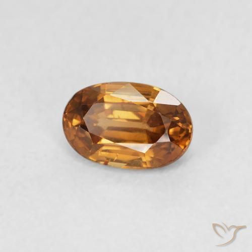 Circón Naranja medio natural de 0.73 ct, Ovalada, VVS