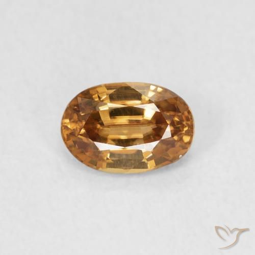 0.77ct Natural Naranja medio Circón, Ovalada, VVS