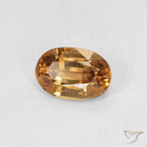 Circón Naranja medio natural de 0.77 ct, Ovalada, VVS