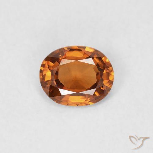 0.45ct Natural Naranja terroso Circón, Ovalada, VVS