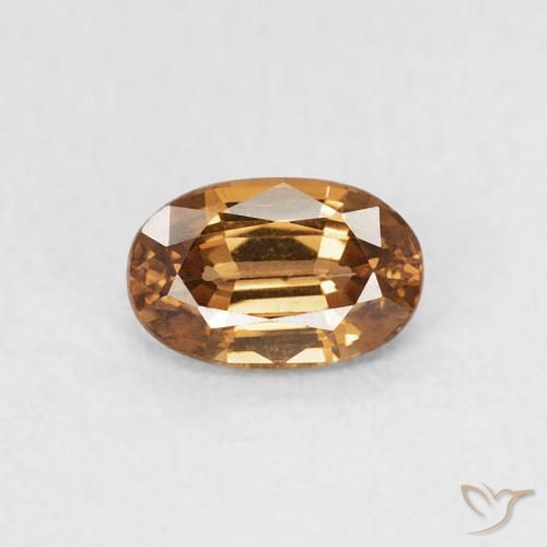 0.77ct Natural Naranja marrón Circón, Ovalada, VVS