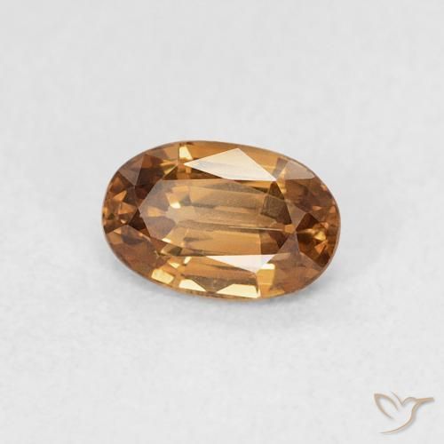 Circón Naranja marrón natural de 0.77 ct, Ovalada, VVS
