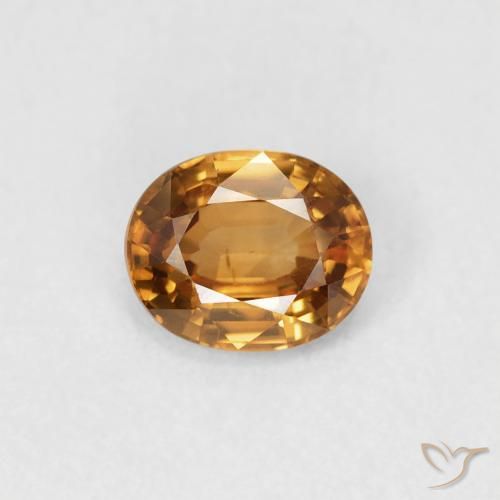 0.94ct Natural Naranja medio Circón, Ovalada, VVS