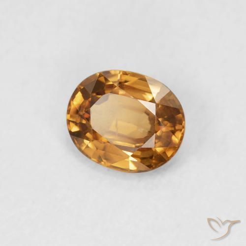 Circón Naranja medio natural de 0.94 ct, Ovalada, VVS