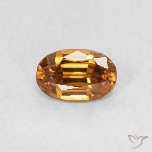 0.75ct Natural Marrón naranja Circón, Ovalada, VVS