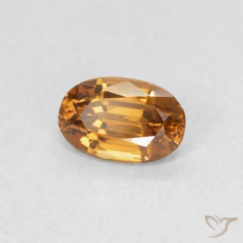 Circón Marrón naranja natural de 0.75 ct, Ovalada, VVS