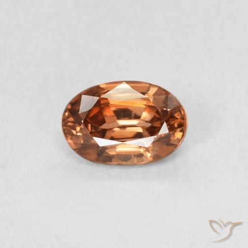 0.67ct Natural Naranja oscuro Circón, Ovalada, VVS