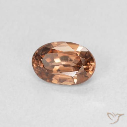 Circón Naranja oscuro natural de 0.67 ct, Ovalada, VVS