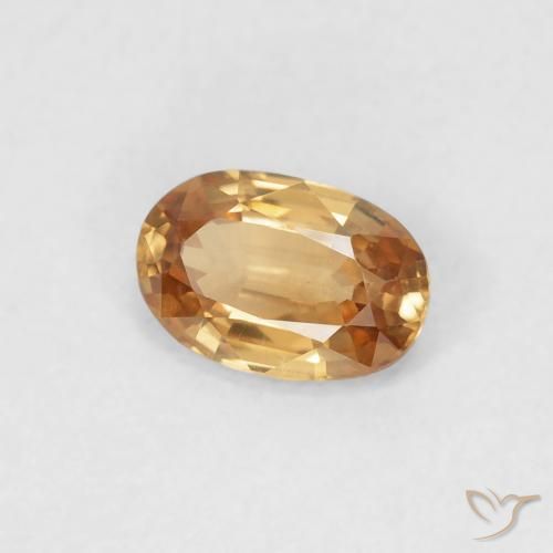 Circón Naranja marrón natural de 0.65 ct, Ovalada, VVS