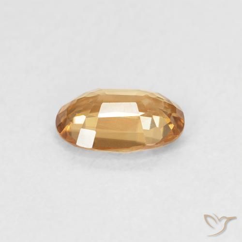 Circón Naranja marrón natural de 0.65 ct, Ovalada, VVS