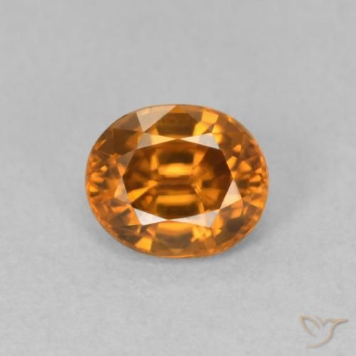 1.04ct Natural Naranja marrón Circón, Ovalada, VVS-VS