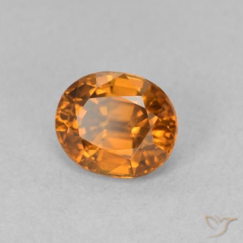 Circón Naranja marrón natural de 1.04 ct, Ovalada, VVS-VS