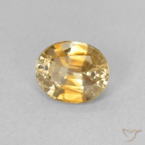 Circón champaña natural de 1.03 ct, Ovalada, VVS-VS