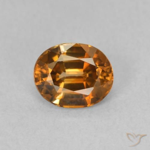 1.06ct Natural Naranja terroso Circón, Ovalada, VVS-VS