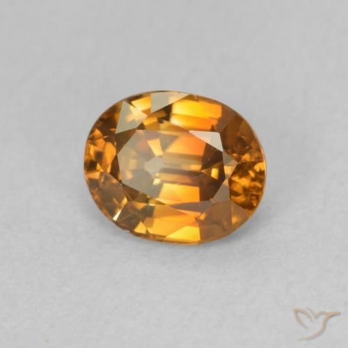 Circón Naranja terroso natural de 1.06 ct, Ovalada, VVS-VS