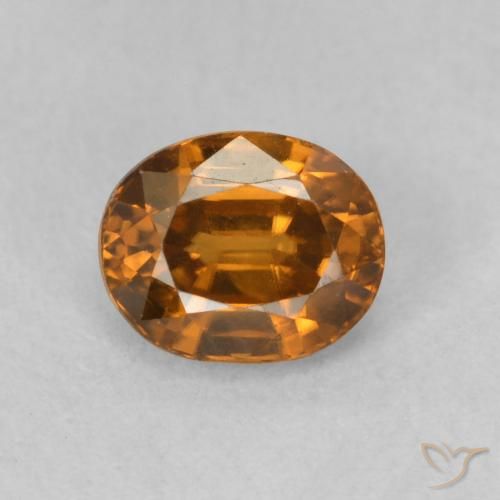 1.02ct Natural Naranja marrón Circón, Ovalada, VVS-VS