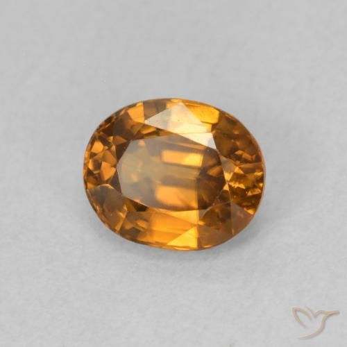 Circón Naranja marrón natural de 1.02 ct, Ovalada, VVS-VS