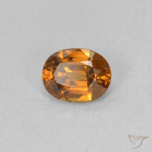 Circón Naranja medio natural de 0.63 ct, Ovalada, VVS-VS