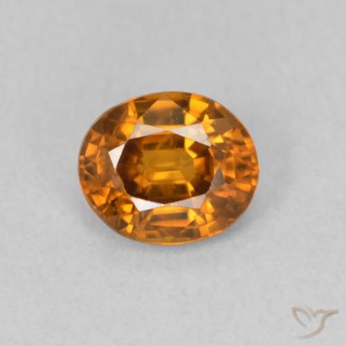 0.98ct Natural Naranja medio Circón, Ovalada, VVS-VS