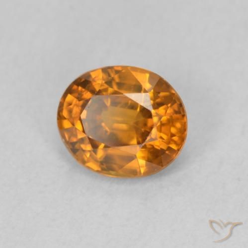 Circón Naranja medio natural de 0.98 ct, Ovalada, VVS-VS