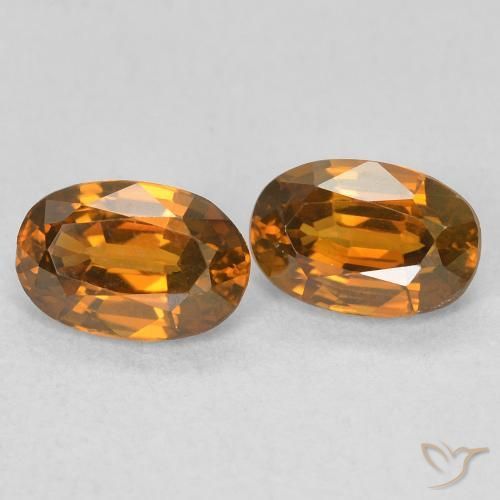 Gemas de Circón Naranja marrón intenso natural de 1.60 ct, Ovalada, VVS-VS