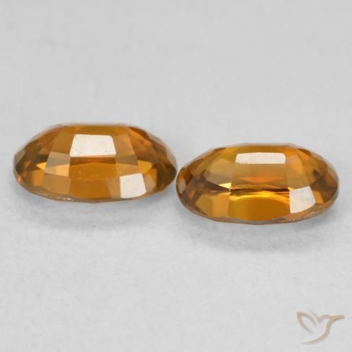 Gemas de Circón Naranja marrón intenso natural de 1.60 ct, Ovalada, VVS-VS