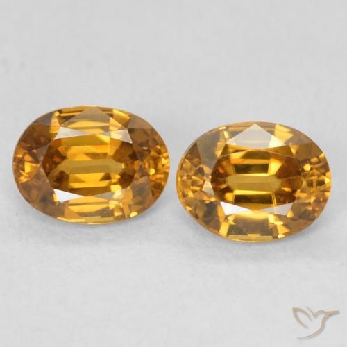 1.16ctw Natural Dorado-naranja medio Circón, Ovalada, VVS-VS