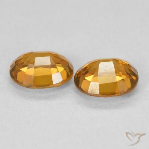Gemas de Circón Marrón naranja natural de 1.22 ct, Ovalada, VVS-VS